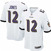 Nike Men & Women & Youth Ravens #12 Jones White Team Color Game Jersey,baseball caps,new era cap wholesale,wholesale hats